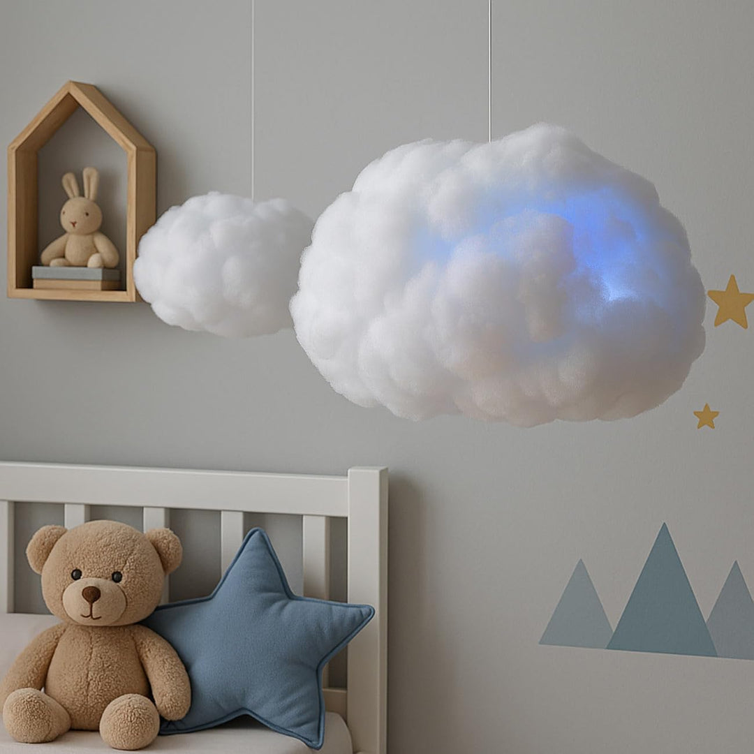 Luminea RGB-Cloud-Lampen: 2er-Set farbwechselnde DIY-Wolken-Leuchten, 2eRGB-LEDs & Fernbedienung (Wo