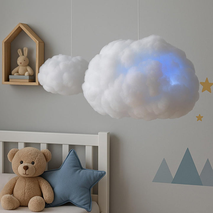 Luminea RGB-Cloud-Lampen: 2er-Set farbwechselnde DIY-Wolken-Leuchten, 2eRGB-LEDs & Fernbedienung (Wo