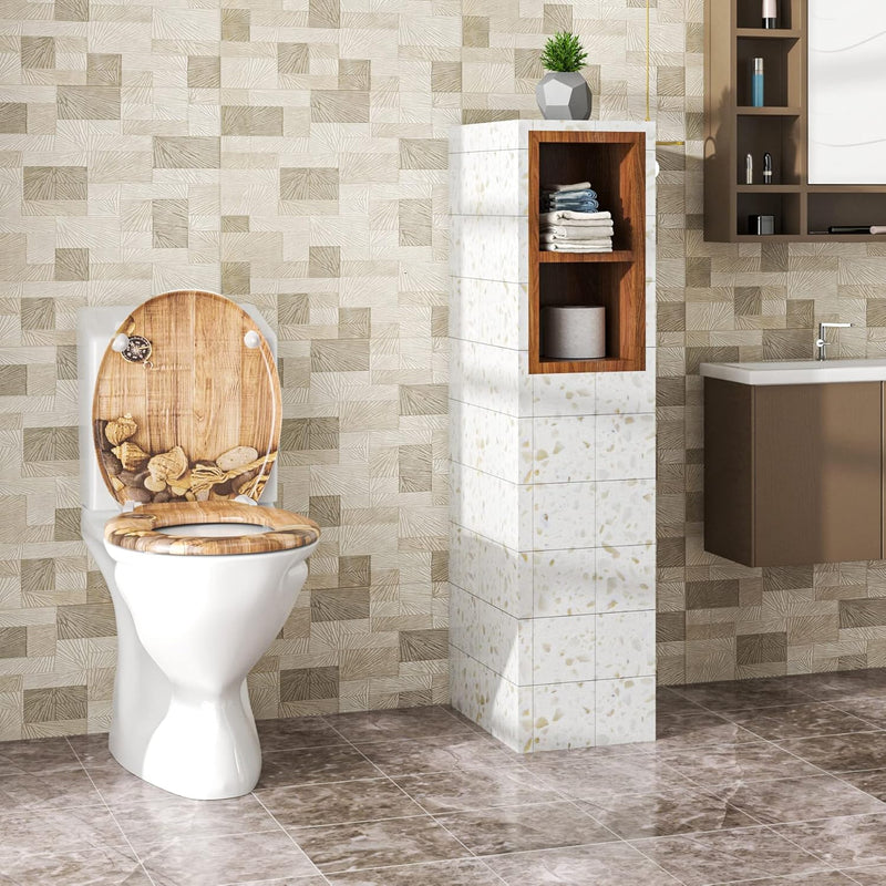 WOLTU WC Sitz mit Absenkautomatik,Toilettensitz Motiv, Toilettendeckel aus Duroplast, Stable Klodeck