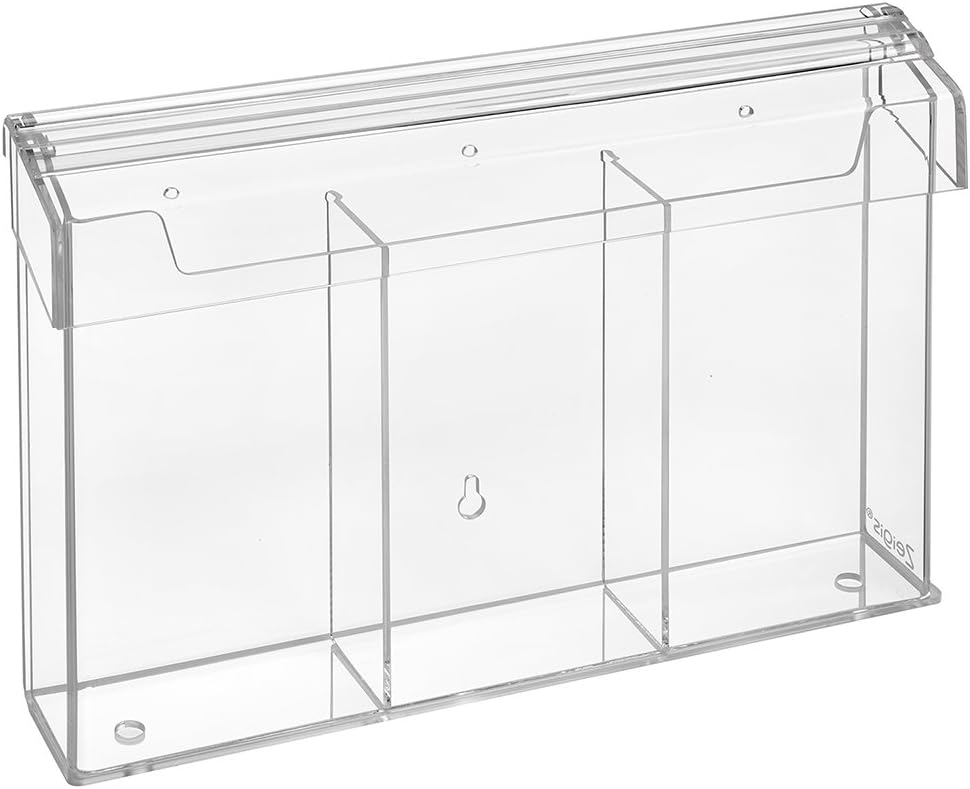 3-Fach DIN Lang Prospektbox/Prospekthalter/Flyerhalter im Hochformat, wetterfest, für Aussen, mit De