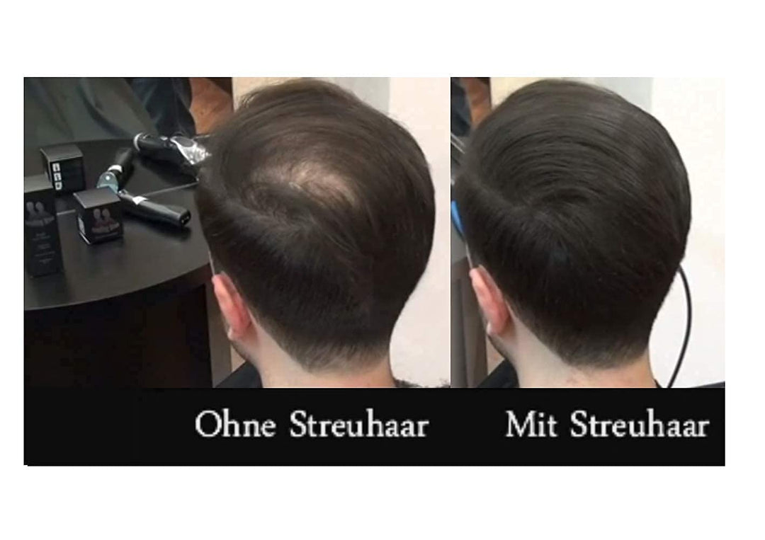 sofort dichtes Haar XXL Premium Haarverdichtung Streuhaar Schütthaar Trading Bros Dunkelbraun 28g, D