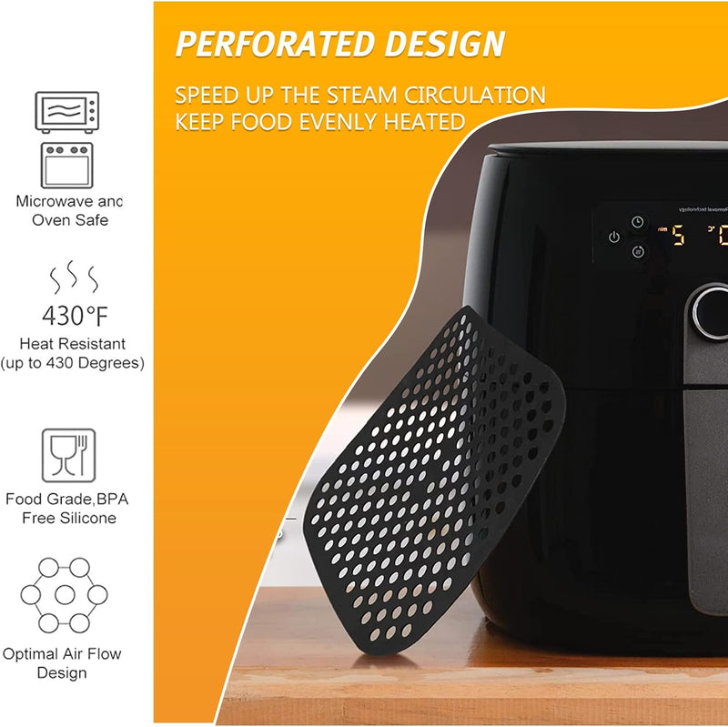 Air Fryer Zubehör 5,5L Quadratisch, Air Fryer Zubehör 5,5 Liter XXL Utensilien Form Zubehör Geeignet