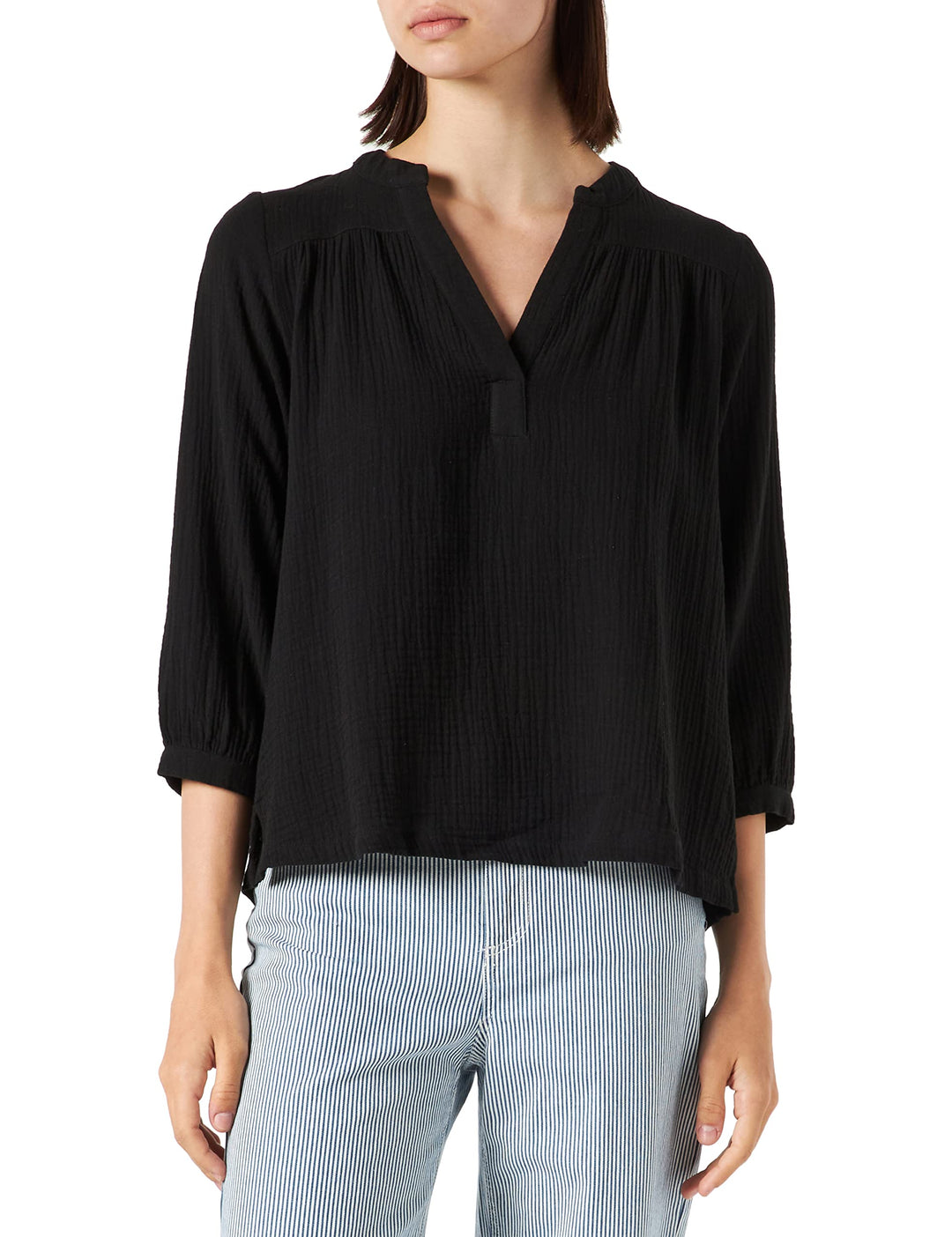 PART TWO Damen Paripw Bl Relaxed Fit Blouse, Schwarz