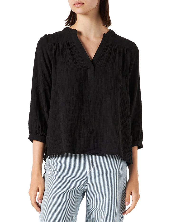 PART TWO Damen Paripw Bl Relaxed Fit Blouse, Schwarz
