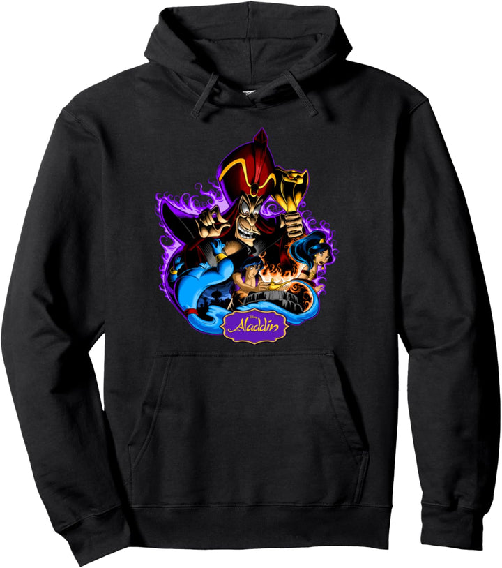 Disney Aladdin Jafar Purple Flame Portrait Pullover Hoodie