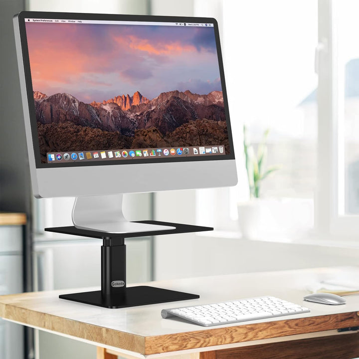 GOKEDA Monitor-Ständer, höhenverstellbar, aus Metall, kompatibel mit Laptop, Computer, Display, iMac