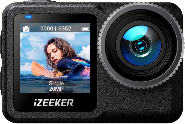 iZEEKER Action Cam 4K 20MP, 40M Wasserdicht Unterwasserkamera, 12M Wasserdicht ungeschützt, Vlog Cam