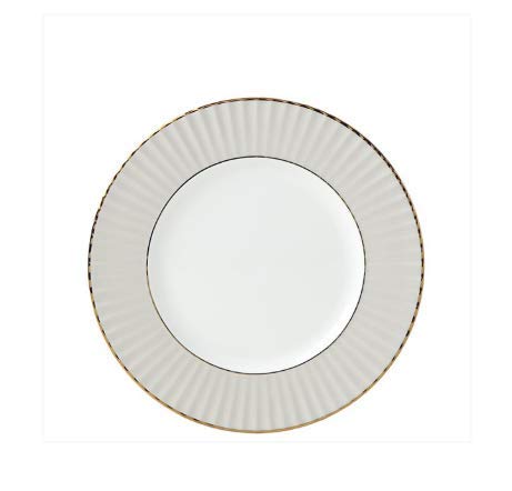 Lenox 879168 Salatteller mit plissierten Farben, Knochenporzellan, Taupe/Grau, Salatteller