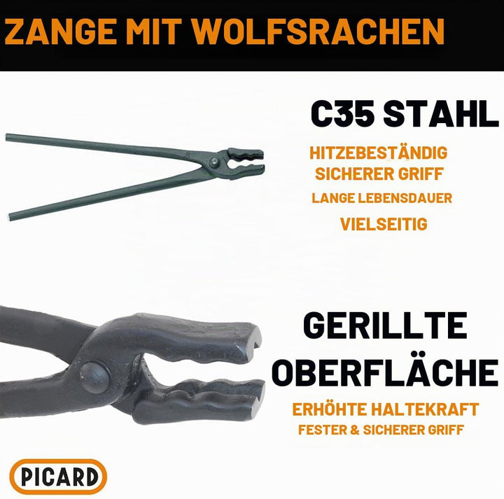 Picard Wolfsmaul-Schmiedezange 850 g, 0004900-400 400mm, 400mm