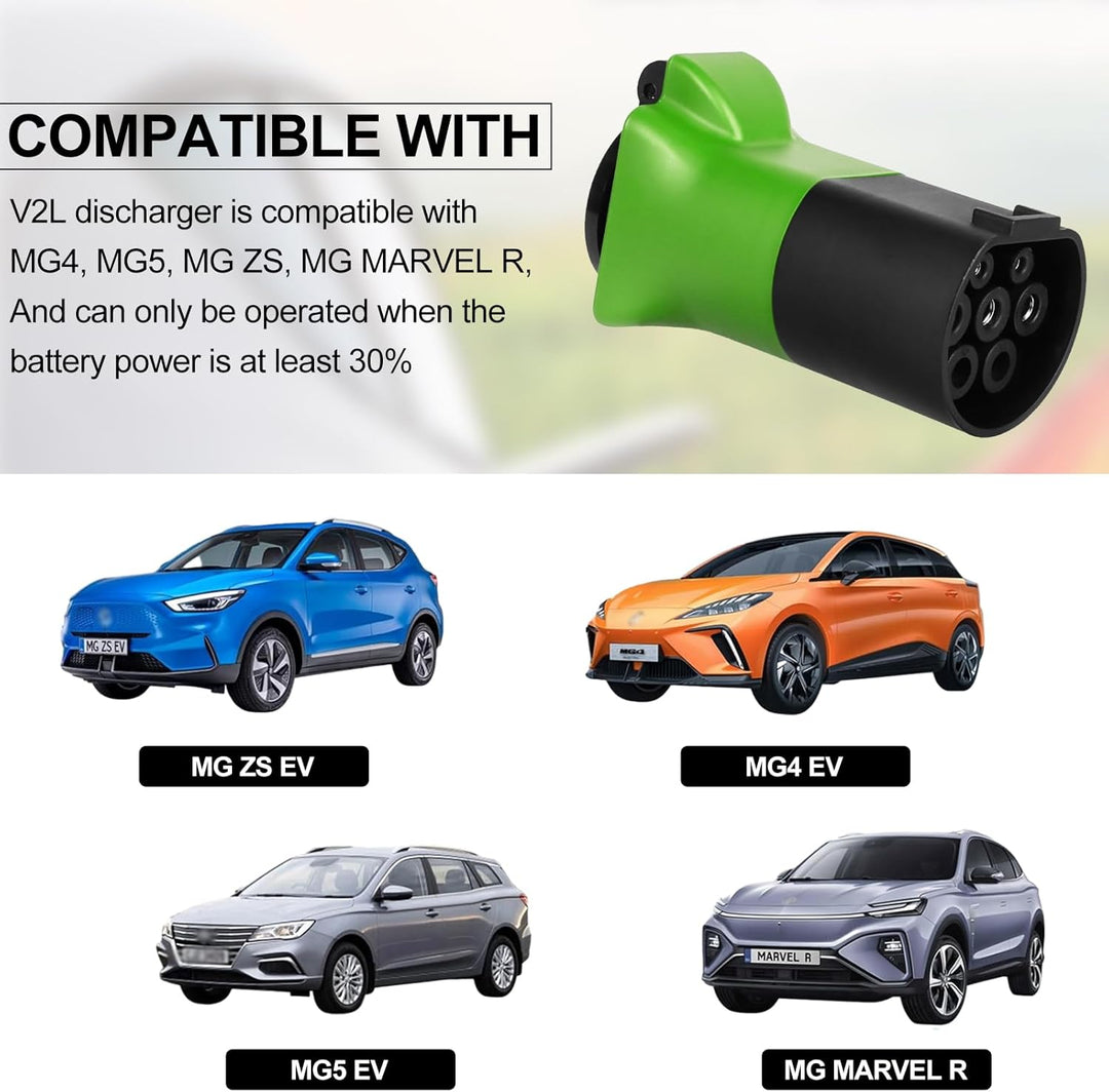 Adapter V2L für EV, 3.5KW 16A 220V Adapter von Fahrzeug zu Last, Typ2 auf Schuko-Aussenentlader, Kom