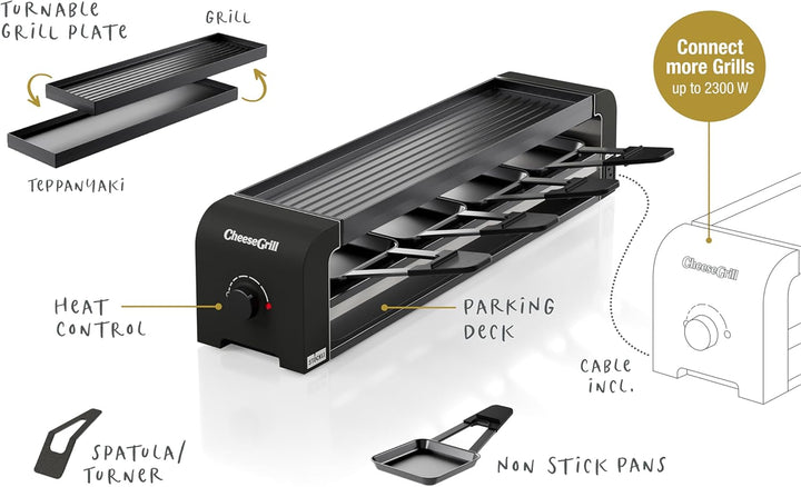 Stöckli Raclette CheeseGrill 4 Connect Black