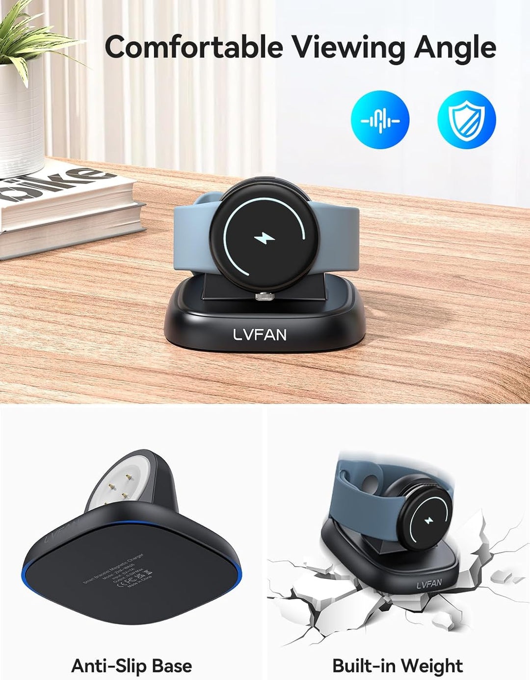 LVFAN Ladestation für Pixel Watch 3/2, USB-C Ladekabel Ersatzzubehör, Magnetischer Ladeständer für G