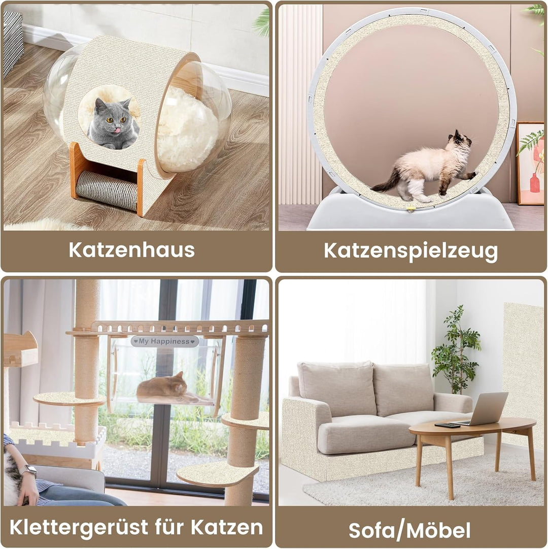 200cmX40cm Selbstklebend Kratzmatte Katze, Kratzschutz Sofa Katze, DIY Kratzbretter kratzwand für Mö