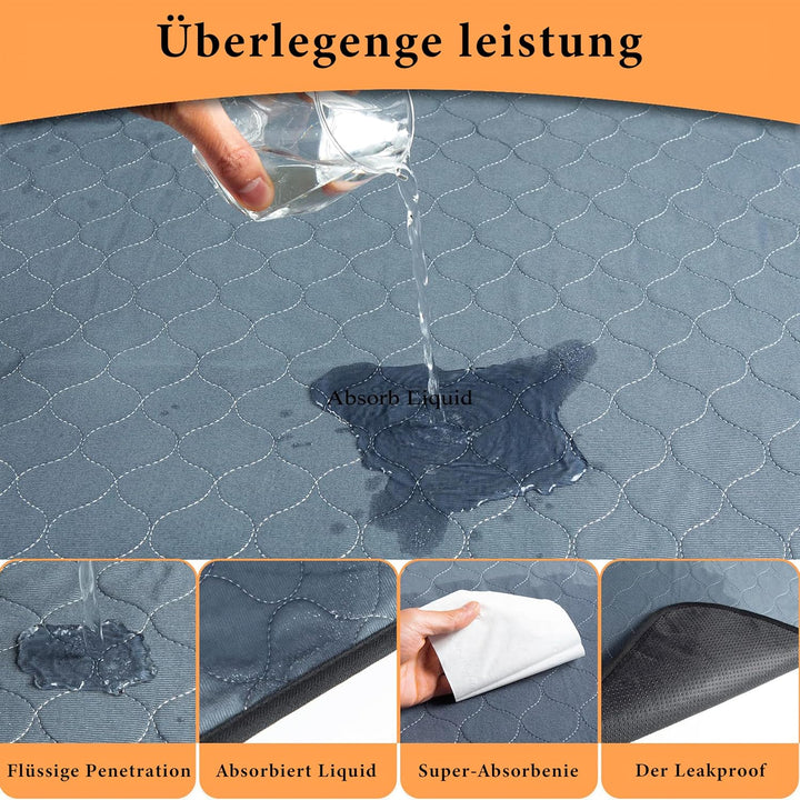 Bunlitent Wiederverwendbare Hundematten 5er Set (91x122 cm) – Waschbare Haustier-Urinunterlage Schne