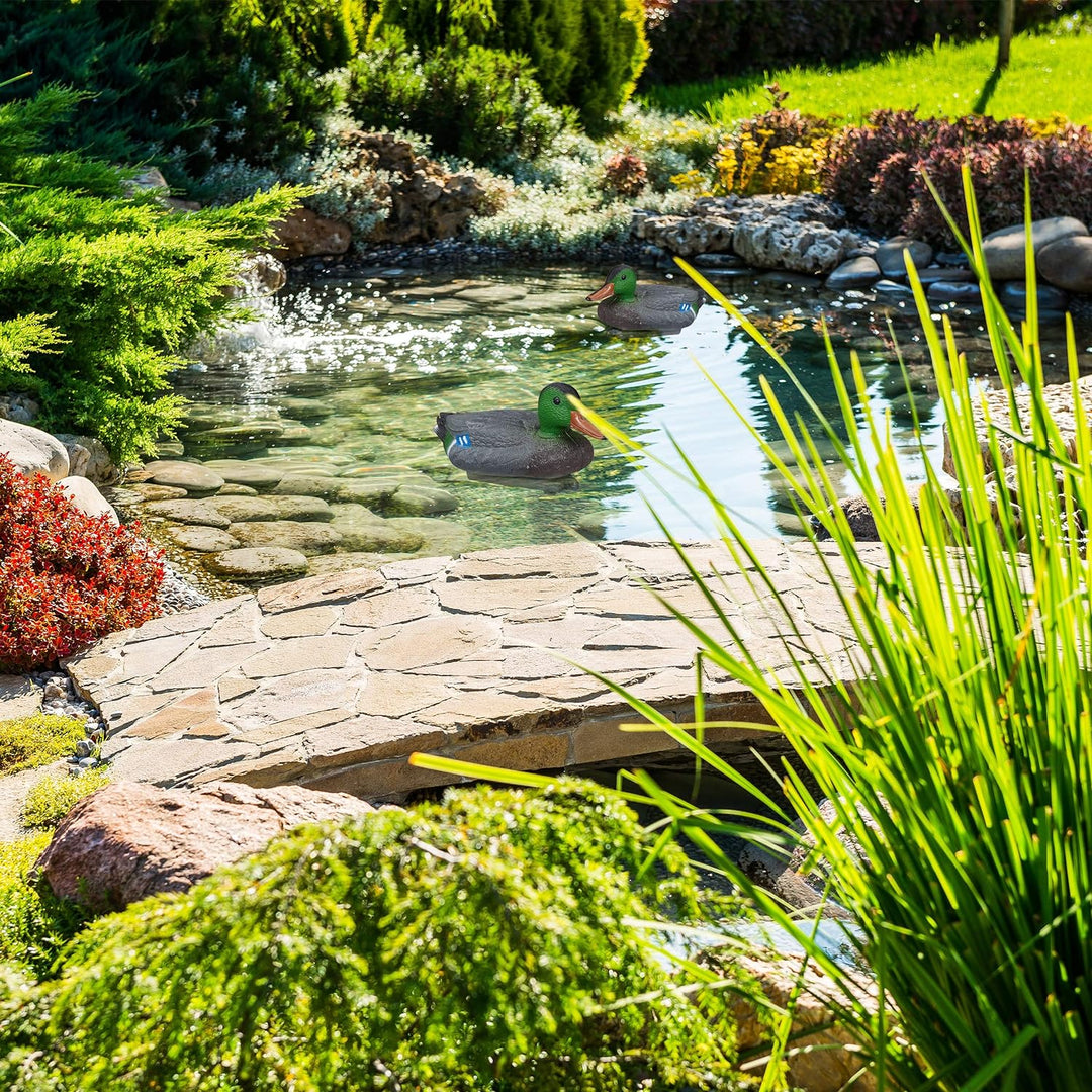 Relaxdays 10 x Teichente im Set, schwimmender Erpel, Lockente aus Kunststoff, wetterfest, Dekofigur