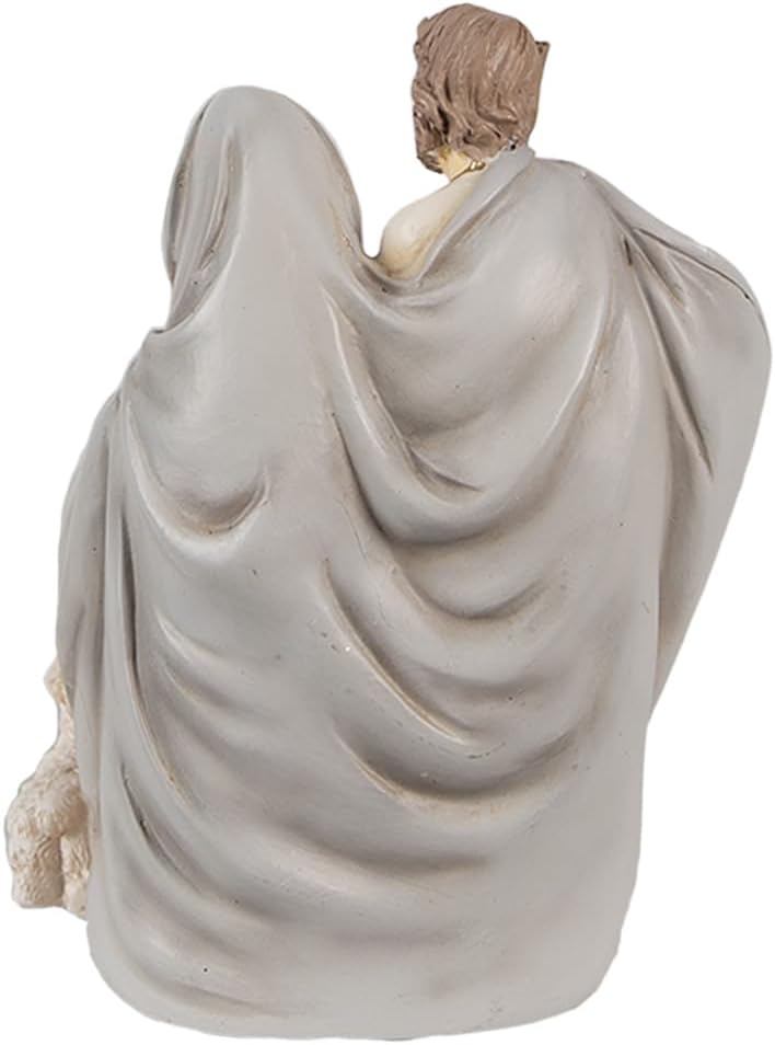 Clayre & Eef Schneekugel 11 cm Grau Polyresin Krippe