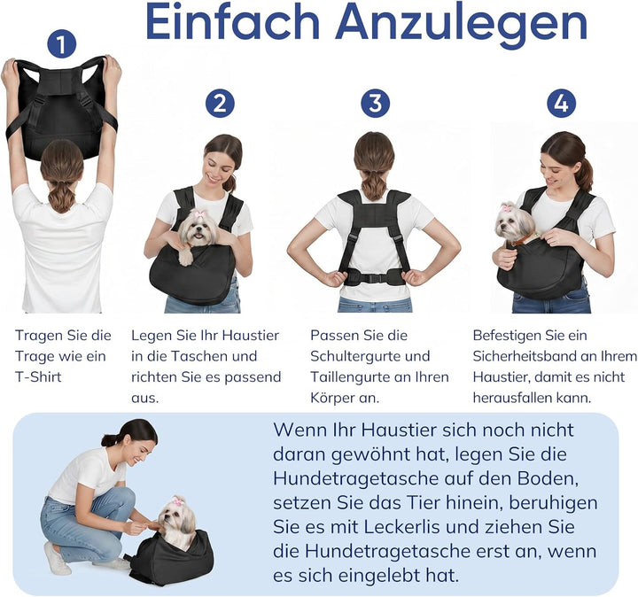 Supet Gepolsterten Gurten Hundetragetasche für kleine Hunde mit Bodenstütze | Gepolsterten Gurten zu