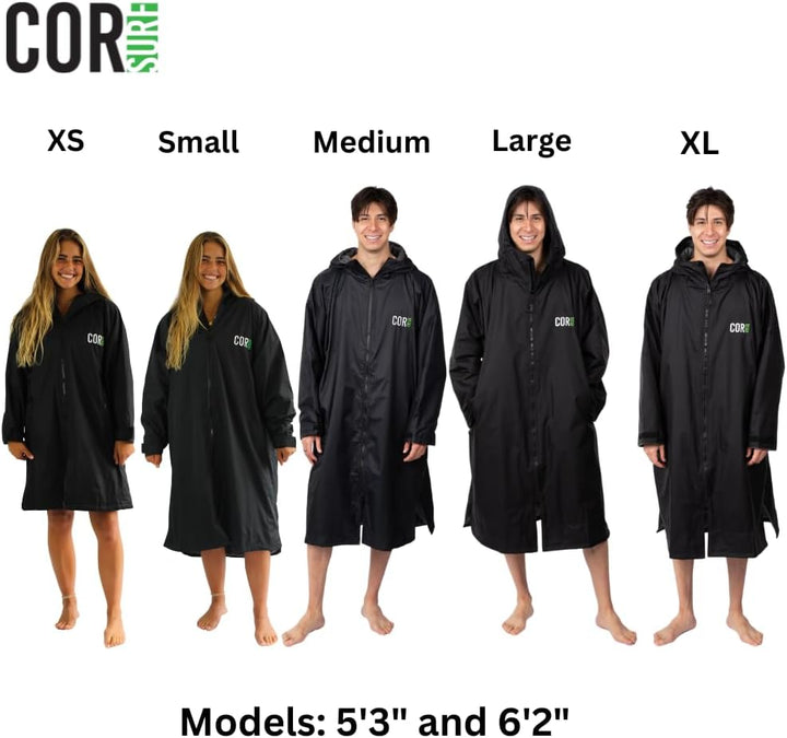 COR Surf Schwimm-Parka, schwere, warme Surfjacke für Herren, Damen, grosse Kinder, wasserabweisendes