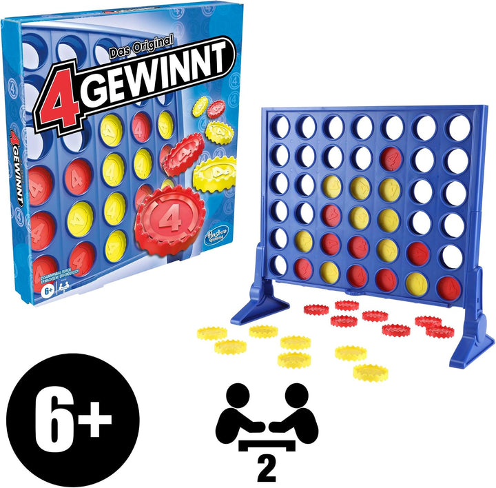 Hasbro Gaming 4 gewinnt Strategiespiel, Brettspiel für 2 Spieler, Unendlicher Spielspass mit Freunde