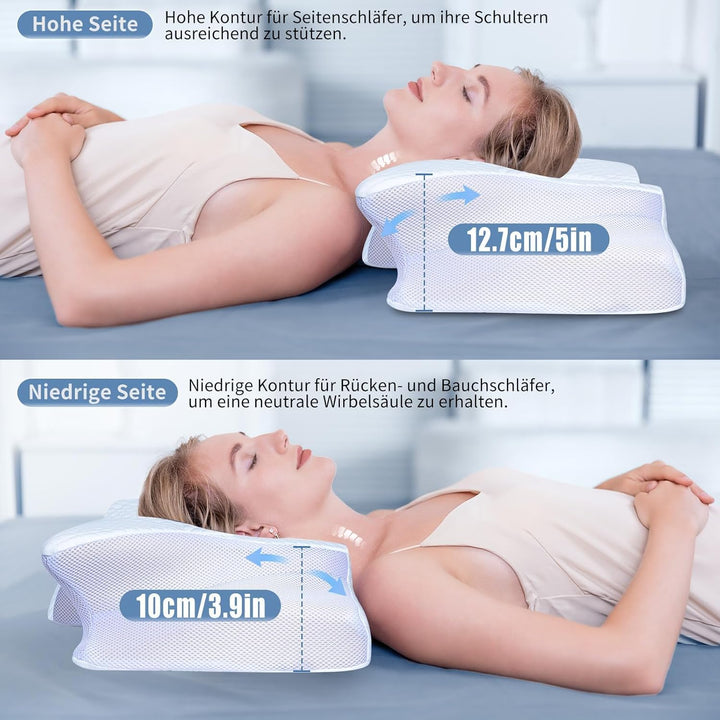 SAHEYER Nackenkissen Memory Foam Orthopädisches Kissen, Ergonomisches Kopfkissen Nackenstützkissen,