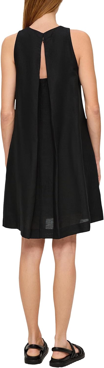 s.Oliver BLACK LABEL Damen Kleid kurz 46 Schwarz 9999, 46 Schwarz 9999