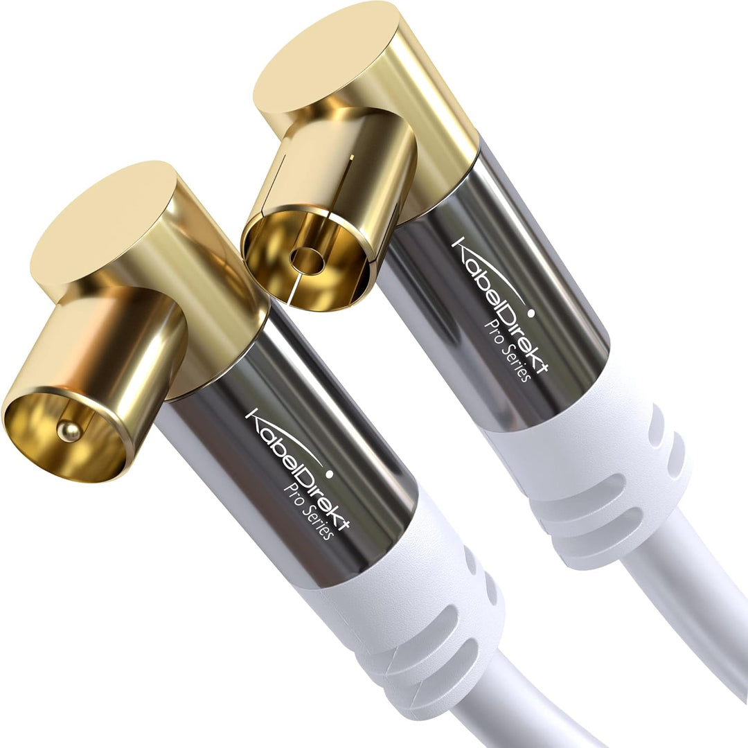 KabelDirekt – 4K Antennenkabel, Koaxialkabel, TV Kabel 90° gewinkelt – 7,5 m – Fernsehkabel digital