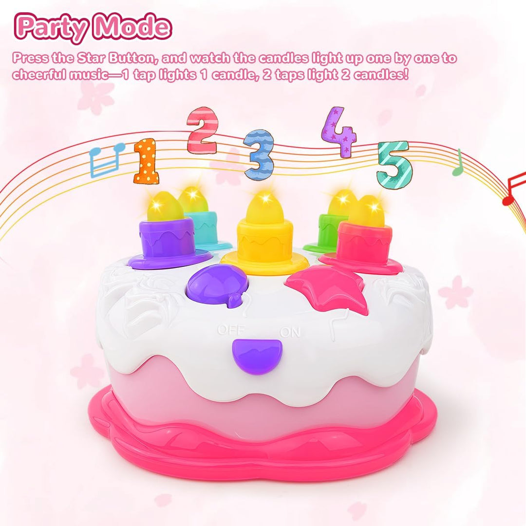 Love&amp;Mini Pretend Geburtstag Kuchen Spielzeug - Musikspielzeug Kuchen für 1 Jahr alte Jungen Mädchen