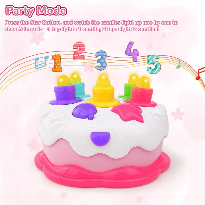 Love&amp;Mini Pretend Geburtstag Kuchen Spielzeug - Musikspielzeug Kuchen für 1 Jahr alte Jungen Mädchen