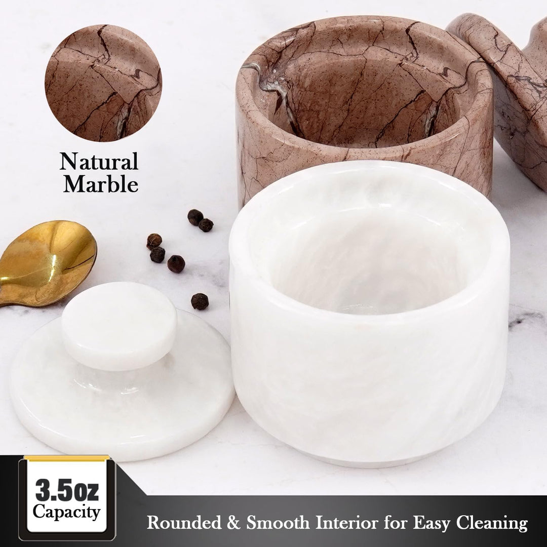 MARBLOUS KRAFTS Aufbewahrungsgefäss für Salz, Schmuckdose und Gewürzdose, Küchendekor für Theken, Sa