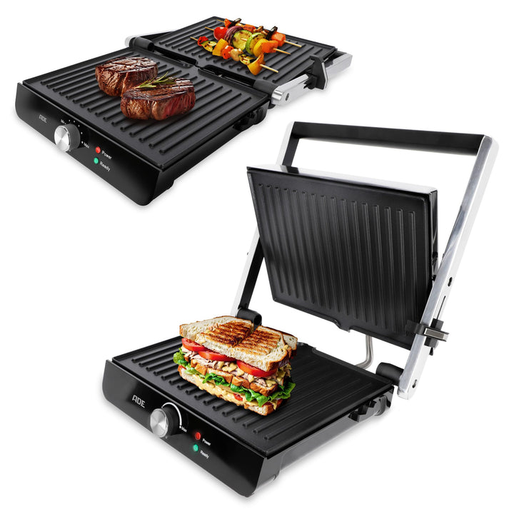ADE Sandwichmaker 3 in 1 | antihaftbeschichteter Kontaktgrill & Paninitoaster | Tischgrill elektrisc