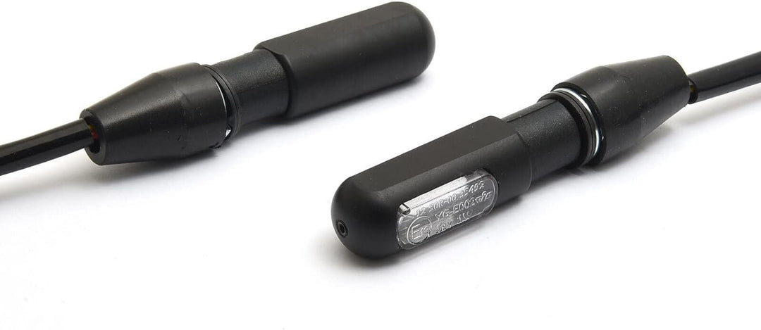 Mini High Performance LED Blinker aus Aluminium, 2 Stück, schwarz, ECE Zulassung, inkl. Abdeckungen