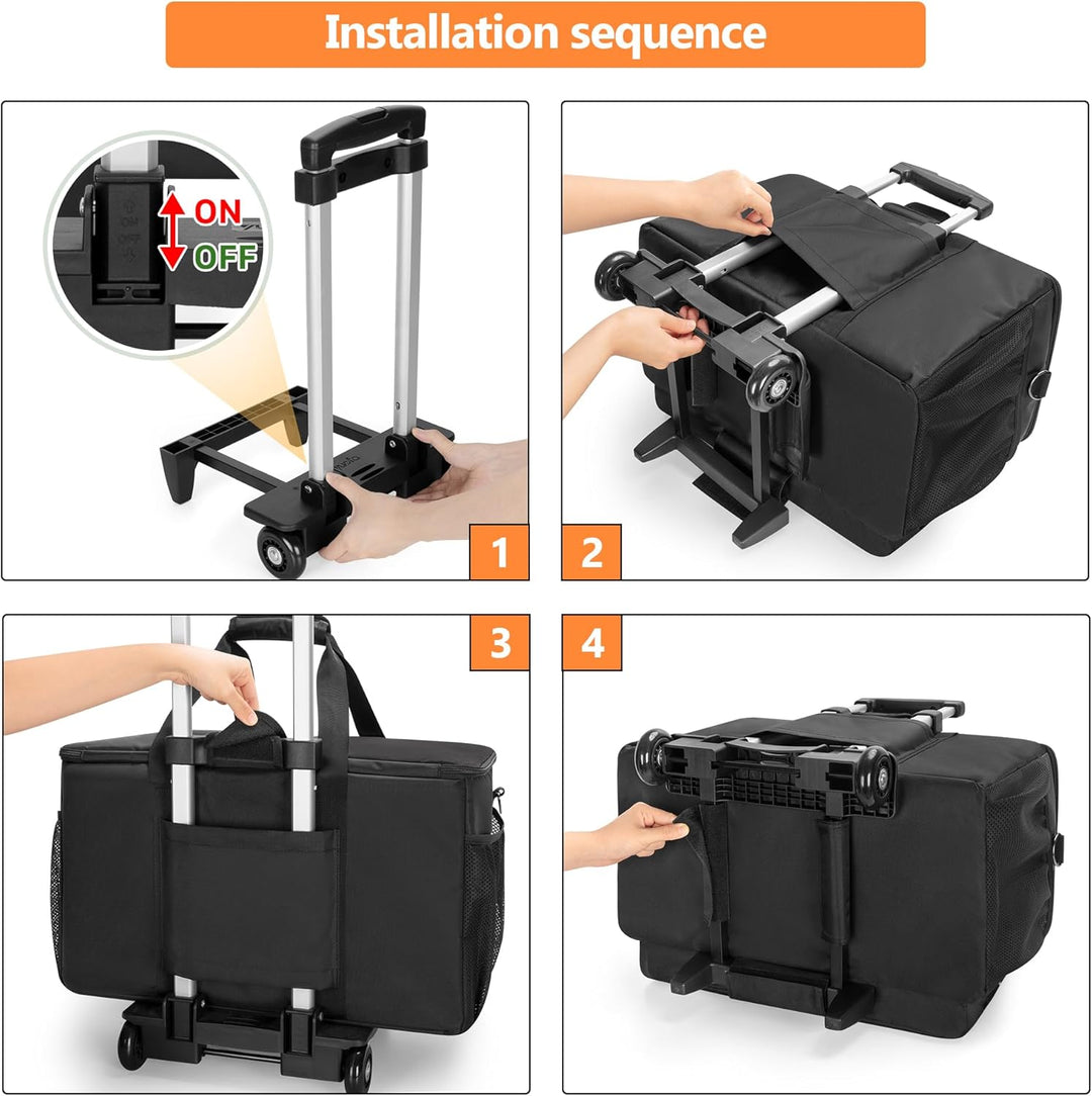 Trunab DJ Tasche Trolley mit Hart Gepolstertem Boden, Abnehmbaren Trennwänden und Dolly, DJ Kabel Ta