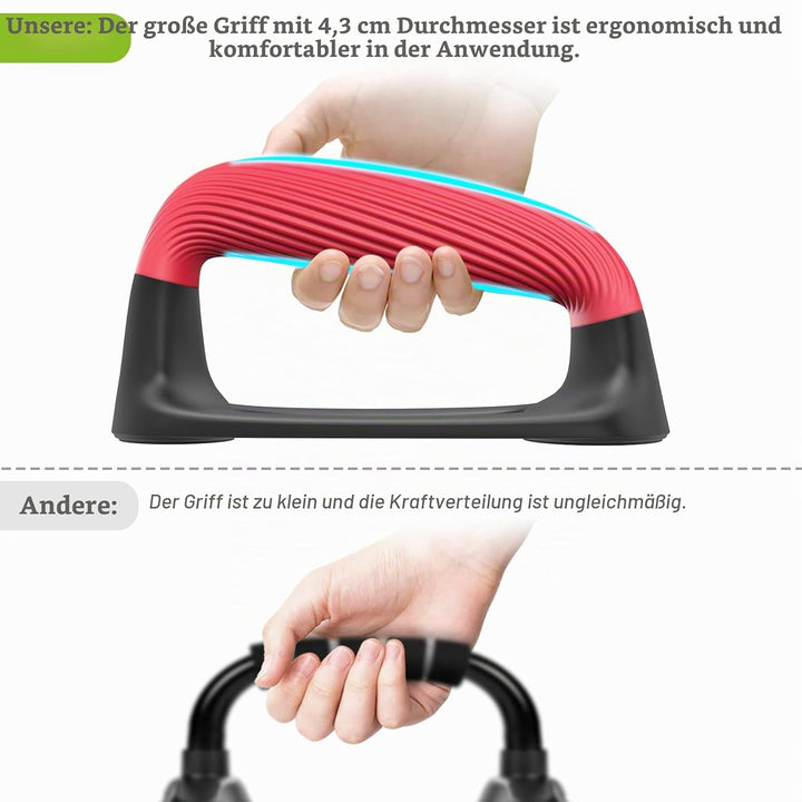 Kipika Liegestützgriffe für Zuhause – Push-Up Bars mit Anti-Rutsch-Unterseite,Soft Handles,Set of 2