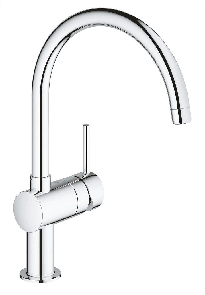 GROHE Minta - Einhand Spültischarmatur (C-Auslauf, Schwenkbereich wählbar: 0° / 150° / 360°, Einloch
