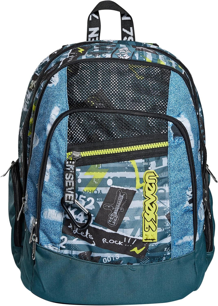 Seven Rucksack, Backpack für Schule, Uni & Freizeit, Geräumige Schultasche für Teenager, Mädchen, Ju
