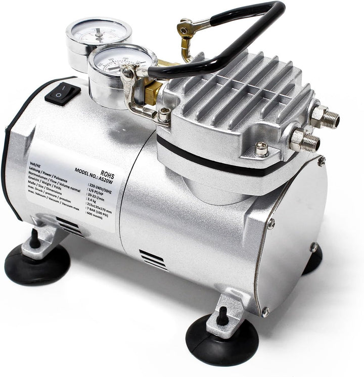 Airbrush Kompressor AS20W Vakuumpumpe Airbrushkompressor 4 bar Einzylinder