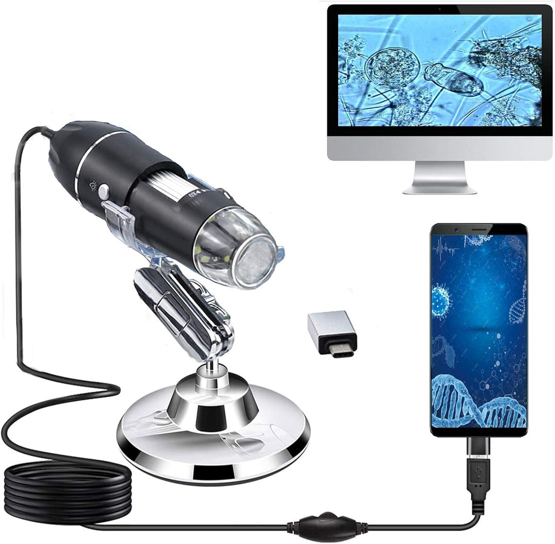 XVZ USB Digital Mikroskop, Handheld 50X bis 1600X Vergrösserung Endoskop,USB Mikroskop mit Ständer u