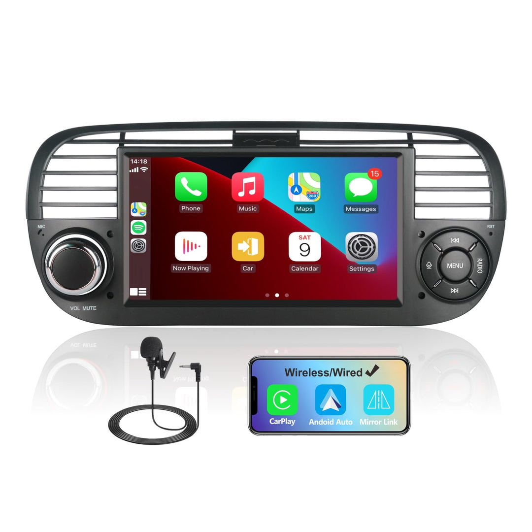 CarPlay Autoradio 7 Zoll Wince Radio Für FIAT 500, 2 Din Dab Auto Radio Touch Display Bluetooth FM R