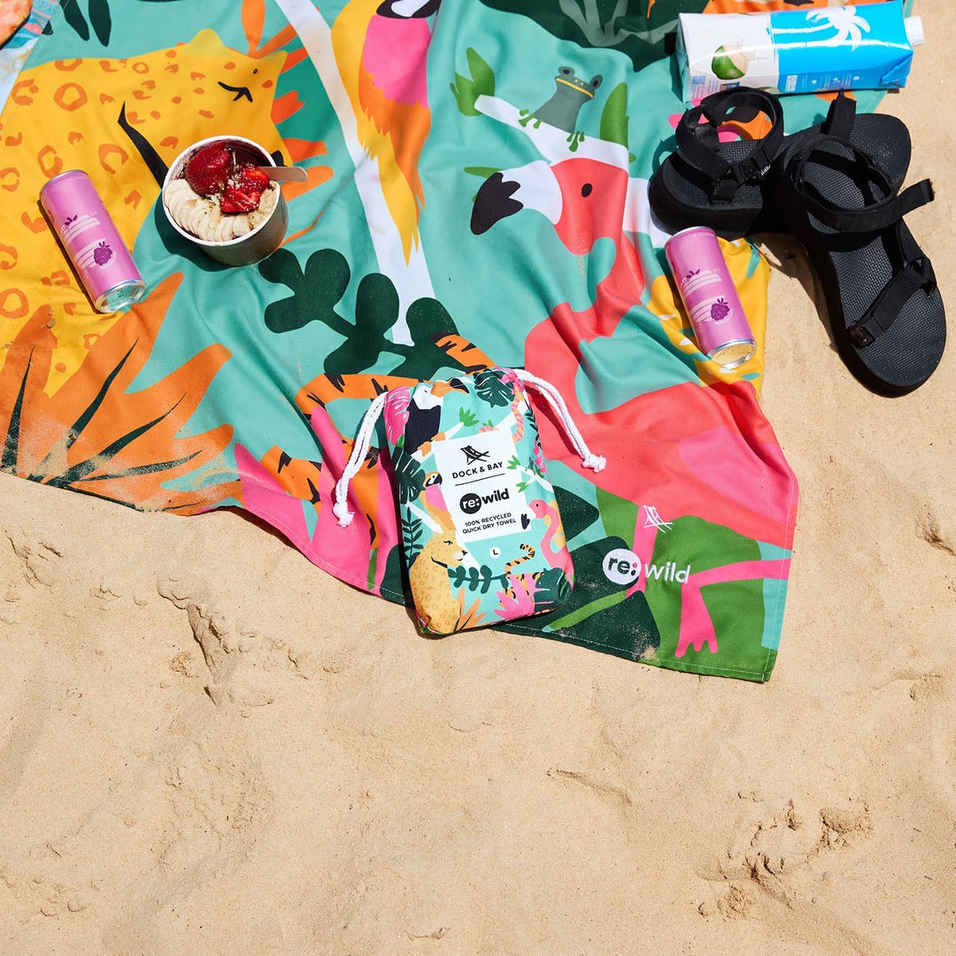 Dock & Bay Strandhandtuch - Schnell trocknende Mikrofaser, ohne Sand - Kompakt, Leicht - 100% recyce