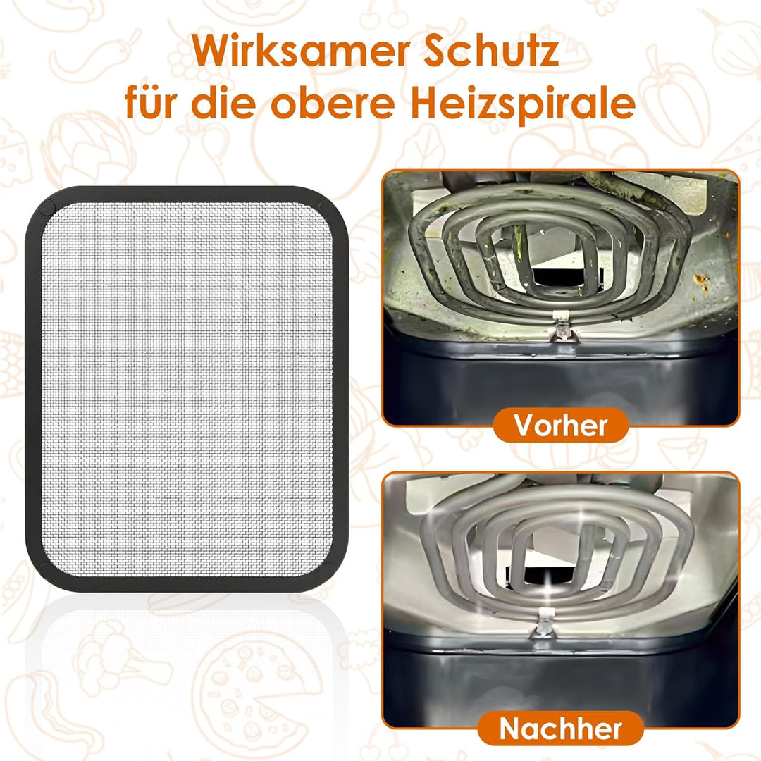 Edelstahl Spritzschutz für Cosori Airfryer 8,5L/ Dual Blaze TwinFry 10L, Feinmaschiger Fettspritzsch