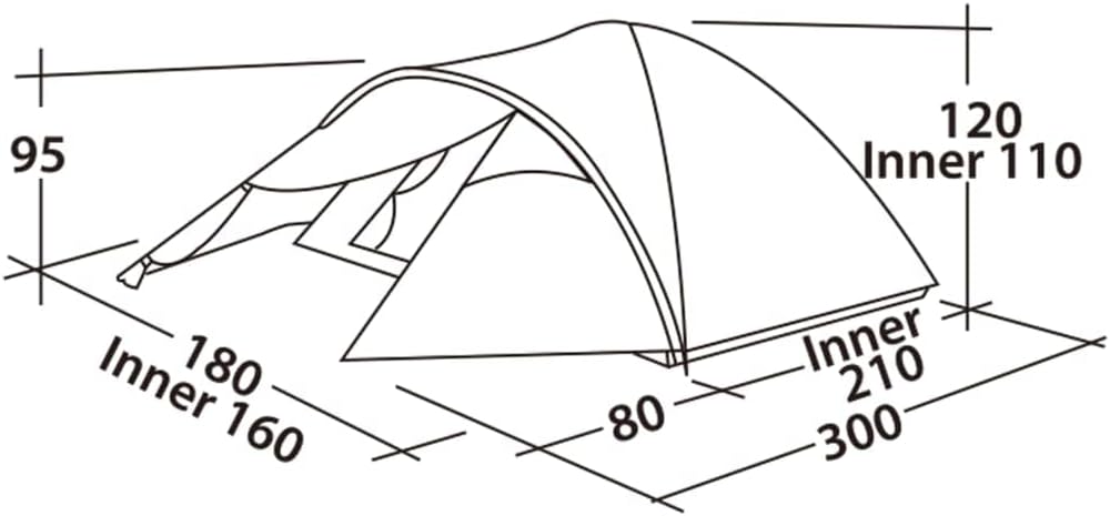 Easy Camp Quasar 300 Zelt, Grün, 180 x 300 cm