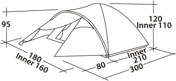 Easy Camp Quasar 300 Zelt, Grün, 180 x 300 cm