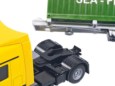 siku 3921, LKW mit Container, 1:50, Metall/Kunststoff, Gelb/Grün, Inkl. 2 Container, Variierbare Anh