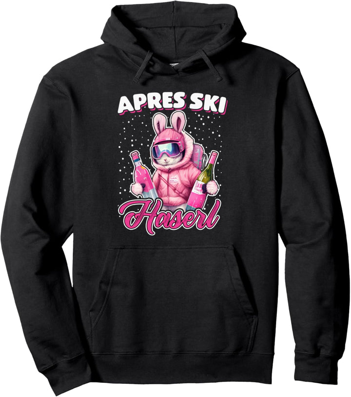 Apres Ski Hase Skihaserl Damen Party Crew Pullover Hoodie