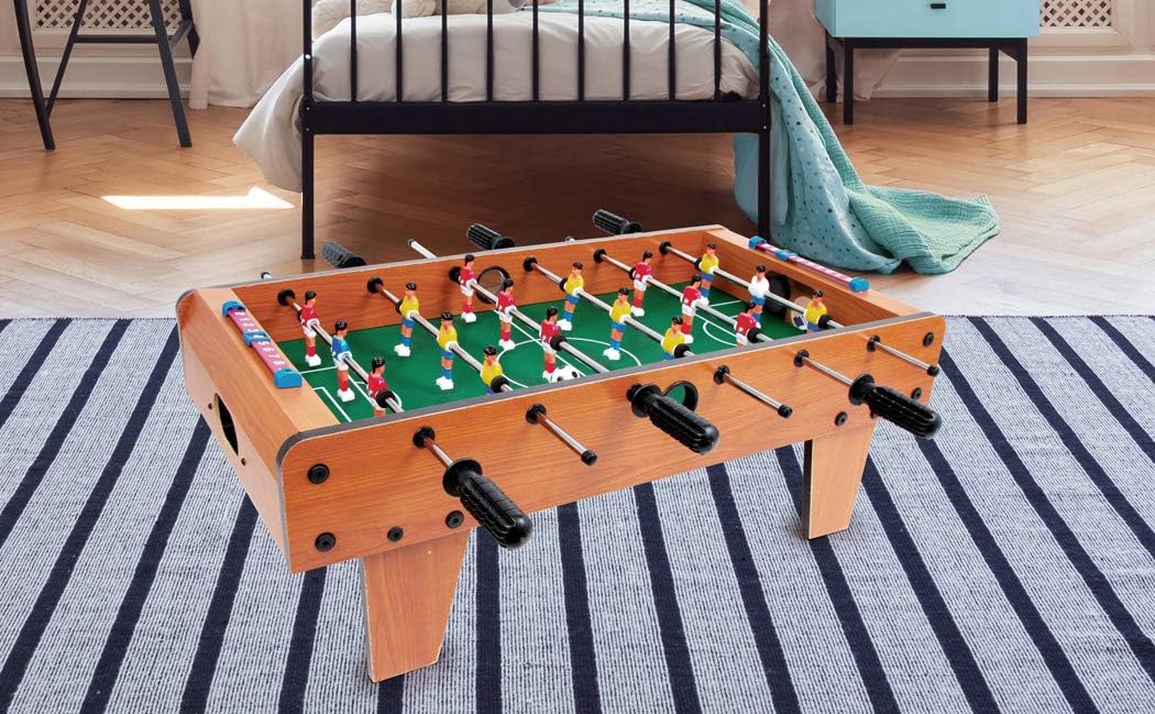 Small Foot Tischfussball aus Holz, Kicker-Tisch kann auf jeder Tischplatte platziert Werden, ab 5 Ja