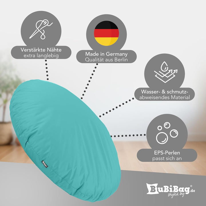 BuBiBag 2in1 Sitzsack L - XXL mit Füllung für Kinder &amp; Erwachsene, Gaming Beanbag &amp; Bodenkissen für