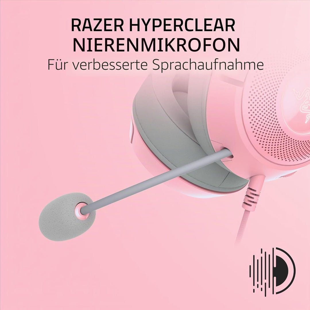 Razer Kraken V2 Kitty USB-kabelgebundenes RGB-Headset: Chroma Ears – Stream reaktive Beleuchtung – H