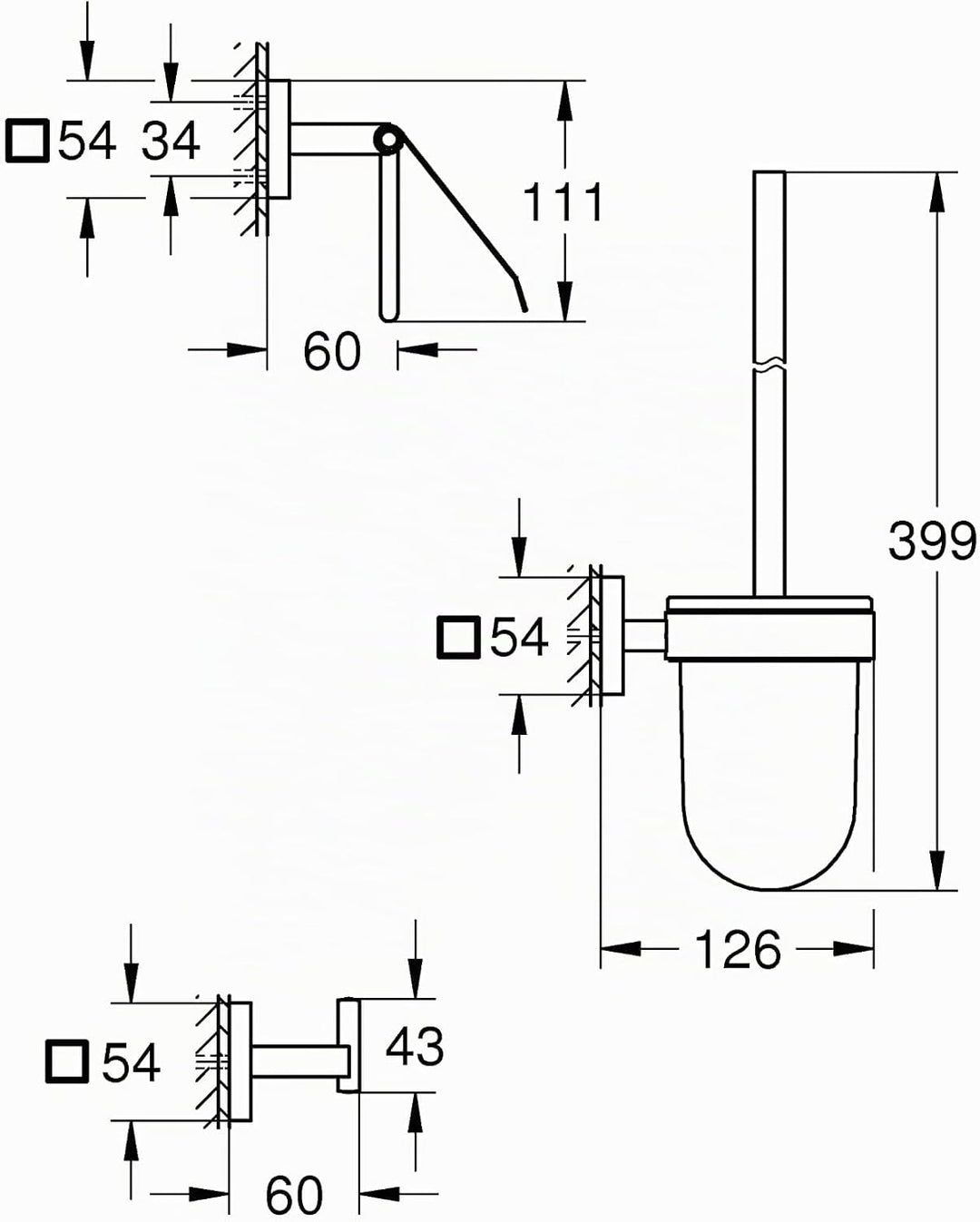 GROHE 41123DC0 Start Cube Accessory Accessoire, Stahl ohne Kleber Supersteel, ohne Kleber Supersteel