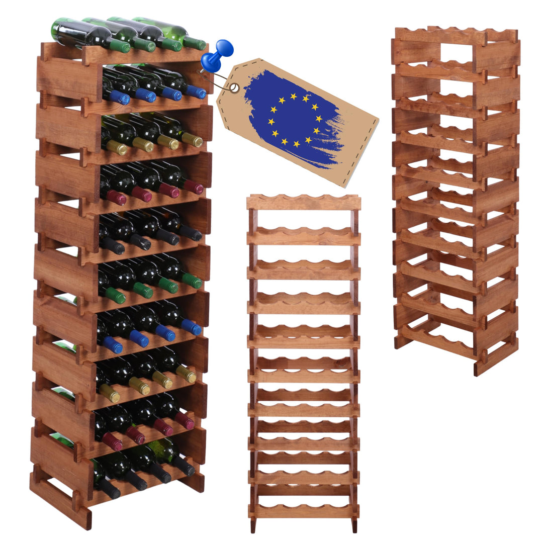 Weinregal, Holzregal, Modulares Weinständer, Weinhalter, Flaschenständer, Flaschenregal, Modernes Ge