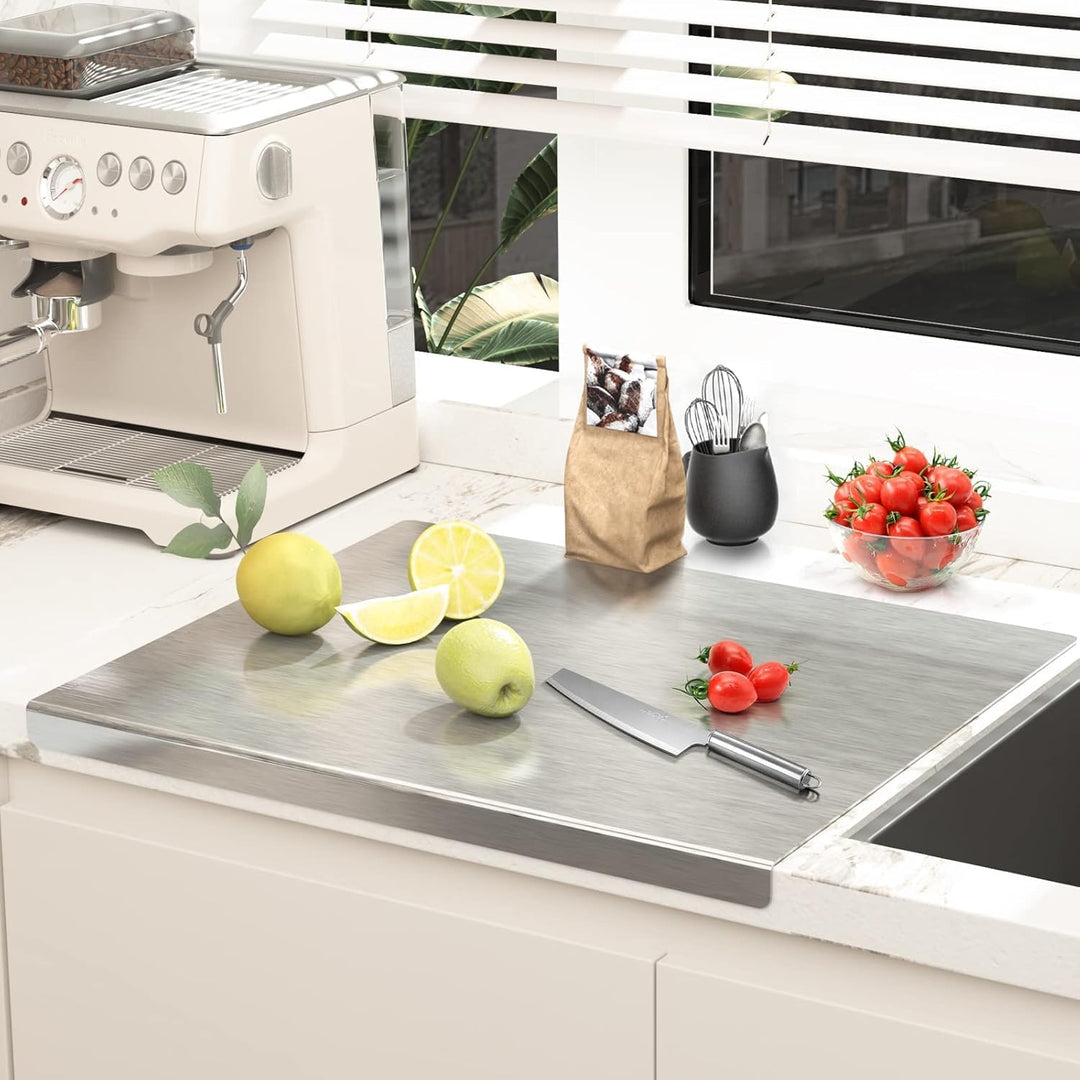 awagas 50 x 50 cm Edelstahlplatte Schneidebrett Professionelle Gross Edelstahlplatte Schneidebrett K